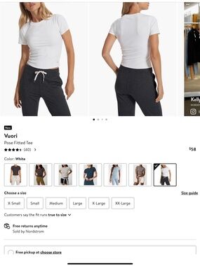 Vuori White Ribbed Short-Sleeve Kids Tee Pose T NWT SMALL WHITE